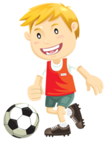 ragazzo giocando calcio cartone animato png