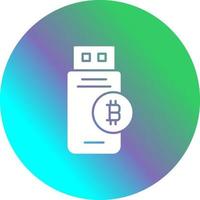 Bitcoin Usb Device Vector Icon