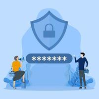 account password,Security of personal data, online concept illustration of cyber data security, internet security or information privacy. flat vector illustration banner and protection