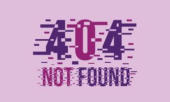 Flat 404 Background with Glitch Effect vector