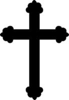 Illustration of a Christian cross in black color. vector