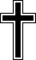 Illustration of a Christian cross in black color. vector