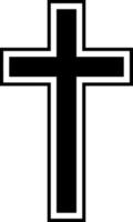 Illustration of a Christian cross in black color. vector