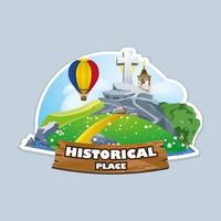 Cartoon Illustration of a Historical place. vector