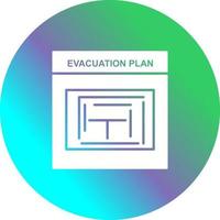 icono de vector de plan de evacuación