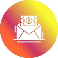 icono de vector de moneda de correo