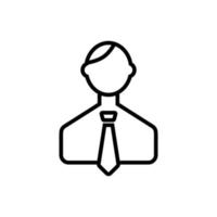 Office Worker Isolated Line Icon. Perfect for UI, apps, sites, stores, adverts. Editable stroke, drawn with black thin line. vector