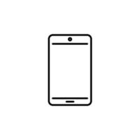 Cellphone Isolated Line Icon. Editable stroke. Vector sign for adverts, stores, shops, articles, UI, apps, sites. Minimalistic sign drawn with black line