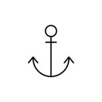 Anchor Isolated Line Icon. Editable stroke. Vector sign for adverts, stores, shops, articles, UI, apps, sites. Minimalistic sign drawn with black line