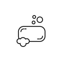 Soap with Foam Isolated Line Icon. Editable stroke. Vector sign for adverts, stores, shops, articles, UI, apps, sites. Minimalistic sign drawn with black line.