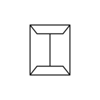 Top View of Box Isolated Line Icon. Editable stroke. Vector sign for adverts, stores, shops, articles, UI, apps, sites. Minimalistic sign drawn with black line