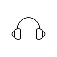 Headphones Isolated Line Icon. Editable stroke. Vector sign for adverts, stores, shops, articles, UI, apps, sites. Minimalistic sign drawn with black line