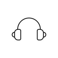 Headphones Isolated Line Icon. Editable stroke. Vector sign for adverts, stores, shops, articles, UI, apps, sites. Minimalistic sign drawn with black line