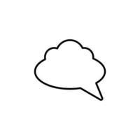 Speech Bubble with Tail Isolated Line Icon. Editable stroke. Vector sign for adverts, stores, shops, articles, UI, apps, sites. Minimalistic sign drawn with black line