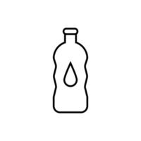 Bottle of Water Isolated Line Icon. Editable stroke. Vector sign for adverts, stores, shops, articles, UI, apps, sites. Minimalistic sign drawn with black line