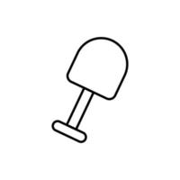 Shovel for Repair, Building and Renovation Isolated Line Icon. Editable stroke. Vector sign for adverts, stores, shops, articles, UI, apps, sites. Minimalistic sign drawn with black line