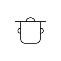 Big Pan for Soup Line Icon. Editable stroke. Vector sign for adverts, stores, shops, articles, UI, apps, sites. Minimalistic sign drawn with black line
