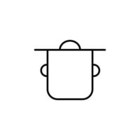 Big Pan for Soup Line Icon. Editable stroke. Vector sign for adverts, stores, shops, articles, UI, apps, sites. Minimalistic sign drawn with black line