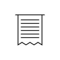 Receipt Isolated Line Icon. Editable stroke. Vector sign for adverts, stores, shops, articles, UI, apps, sites. Minimalistic sign drawn with black line