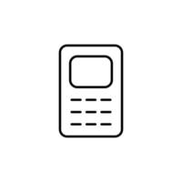 Calculator Isolated Line Icon. Editable stroke. Vector sign for adverts, stores, shops, articles, UI, apps, sites. Minimalistic sign drawn with black line