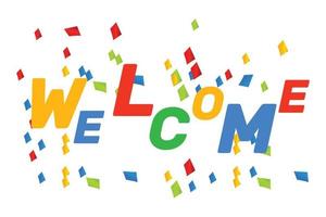 welcome sign letters with background design vector