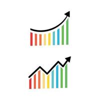 conjunto de iconos de gráfico de barras de crecimiento empresarial. vector