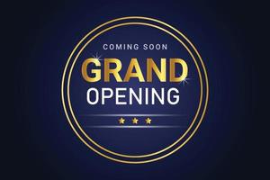 Grand Opening soon flat vector banner design.