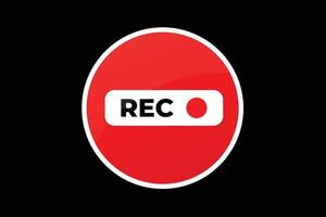 Rec icon video recording illustration symbol design. vector