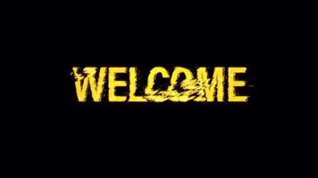 Welcome glitch text effect cimematic title yellow light animation video