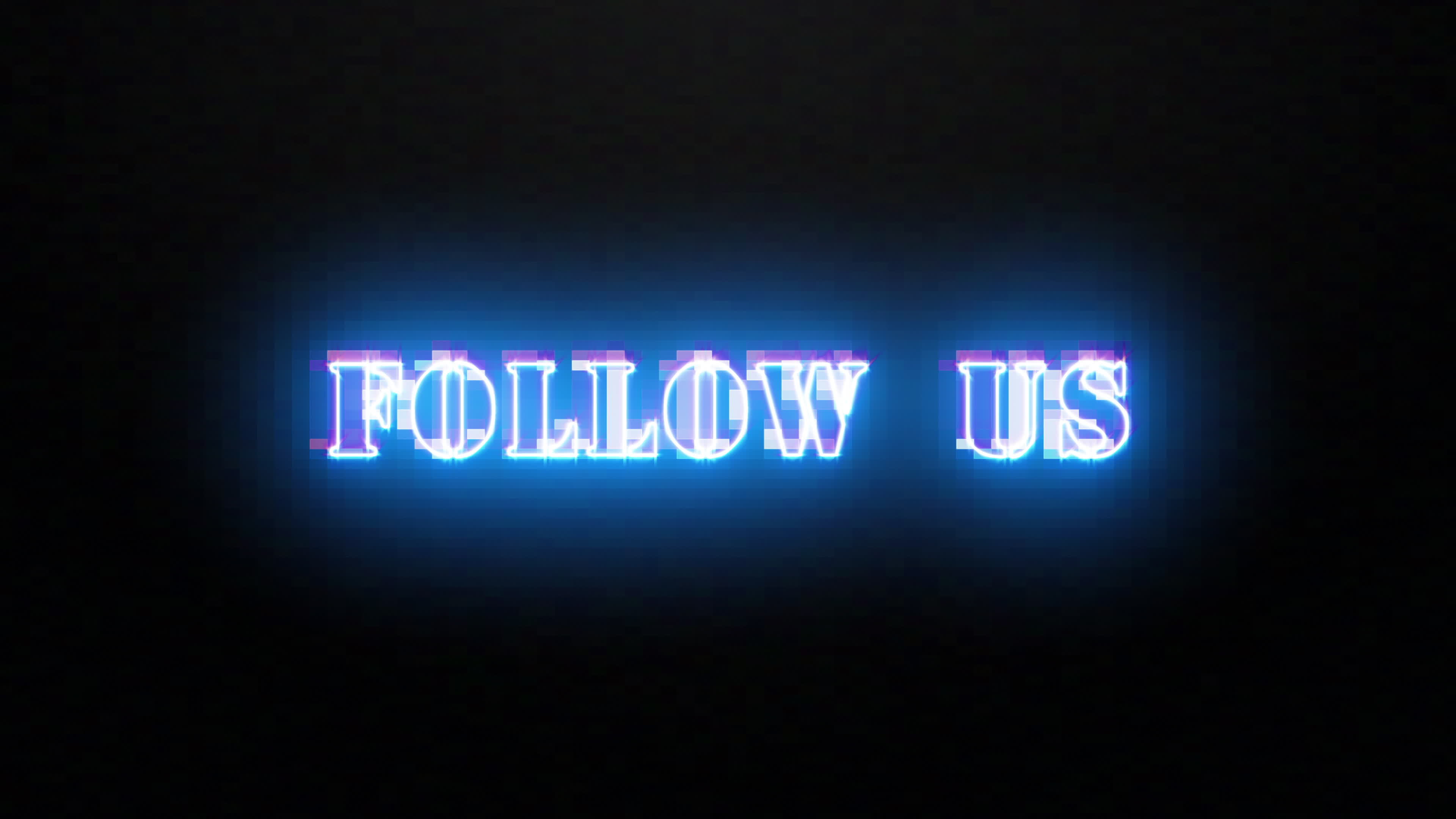 Animation text of Follow Us glitch blue neon text 19010737 Stock Video ...