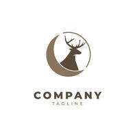 Logo design template, with brown deer icon vector