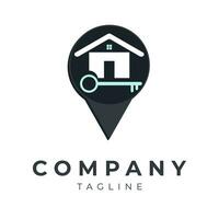 vector logo design with key and house icon