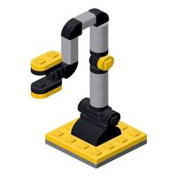 industrial robot assembled from blocks of bricks. Vector illustration