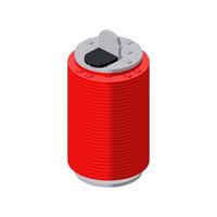 Isometric soda can, assembled from plastic cubes. Vector clipart