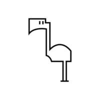 Flamingo icon in line art style for print and design. Vector illustration.