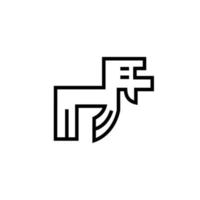 Nanny goat icon in line-art style for print and design. Vector illustration.