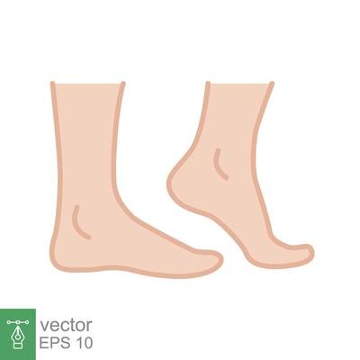 Foot, ankle coloured icon. Filled outline style can be used for web, mobile, ui. Pain, hip, ortho, anatomy, body, care concept. Vector logo illustration isolated on white background. EPS 10.