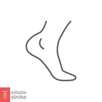 Foot, ankle line icon. Outline style can be used for web, mobile, ui. Pain, hip, ortho, anatomy, body, care concept. Vector logo illustration isolated on white background. Editable stroke EPS 10.