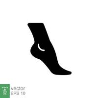 Foot, ankle glyph icon. Solid style can be used for web, mobile, ui. Pain, hip, ortho, anatomy, body, care concept. Vector logo illustration isolated on white background. EPS 10.