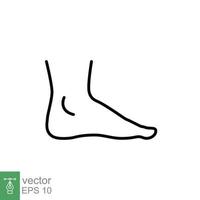 Foot, ankle line icon. Outline style can be used for web, mobile, ui. Pain, hip, ortho, anatomy, body, care concept. Vector logo illustration isolated on white background. EPS 10.