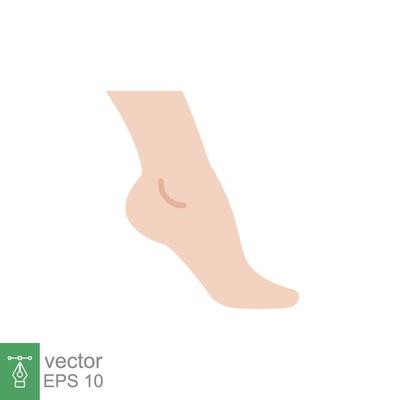 Foot, ankle coloured icon. Flat style can be used for web, mobile, ui. Pain, hip, ortho, anatomy, body, care concept. Vector logo illustration isolated on white background. EPS 10.