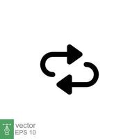 Exchange trade icon. Simple solid style. Return or swap, swap cycle. Silhouette, glyph symbol. Vector illustration design isolated on white background. EPS 10.