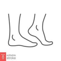 Foot, ankle line icon. Outline style can be used for web, mobile, ui. Pain, hip, ortho, anatomy, body, care concept. Vector logo illustration isolated on white background. Editable stroke EPS 10.