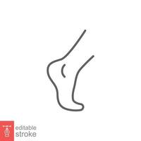 Foot, ankle line icon. Outline style can be used for web, mobile, ui. Pain, hip, ortho, anatomy, body, care concept. Vector logo illustration isolated on white background. Editable stroke EPS 10.