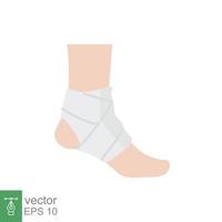 Foot, ankle wrap coloured icon. Flat style can be used for web, mobile, ui. Pain, hip, ortho, anatomy, body, care concept. Vector logo illustration isolated on white background. EPS 10.