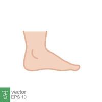 Foot, ankle coloured icon. Filled outline style can be used for web, mobile, ui. Pain, hip, ortho, anatomy, body, care concept. Vector logo illustration isolated on white background. EPS 10.