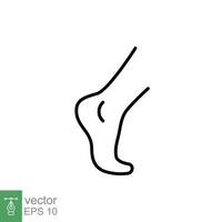 Foot, ankle line icon. Outline style can be used for web, mobile, ui. Pain, hip, ortho, anatomy, body, care concept. Vector logo illustration isolated on white background. EPS 10.