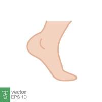 Foot, ankle coloured icon. Filled outline style can be used for web, mobile, ui. Pain, hip, ortho, anatomy, body, care concept. Vector logo illustration isolated on white background. EPS 10.