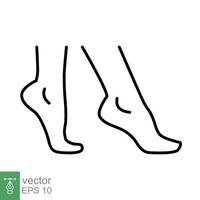 Foot, ankle line icon. Outline style can be used for web, mobile, ui. Pain, hip, ortho, anatomy, body, care concept. Vector logo illustration isolated on white background. EPS 10.