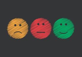 Rating concept. choosing face emotion on black background vector